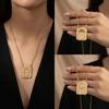 Retro Elements Tarot Card Opening And Closing Necklace Butterfly Rebirth Gate Diamond Pendant Design Sense Heavy Industry Gold-Plated Jewelry
