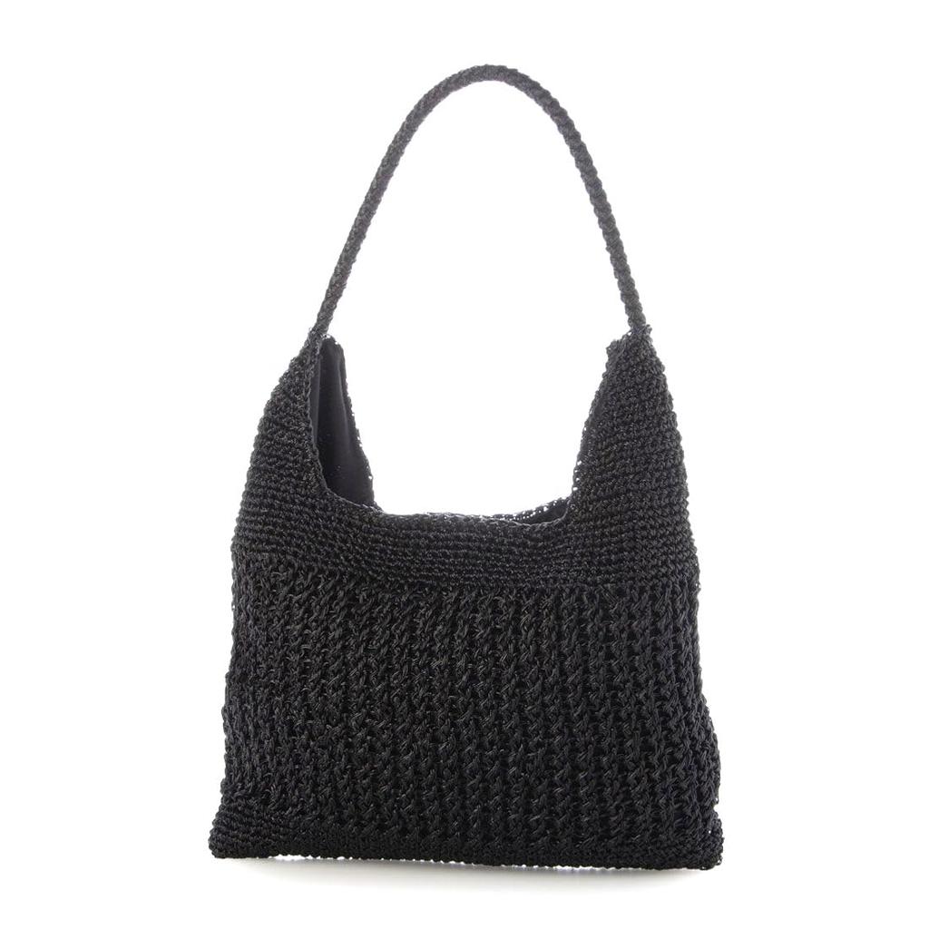 Metallic Cord Pattern Knit Tote Bag One-handle