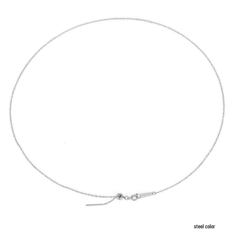 Adjustable Gold Stainless Steel Clavicle Necklace - Versatile European & American Style for Women