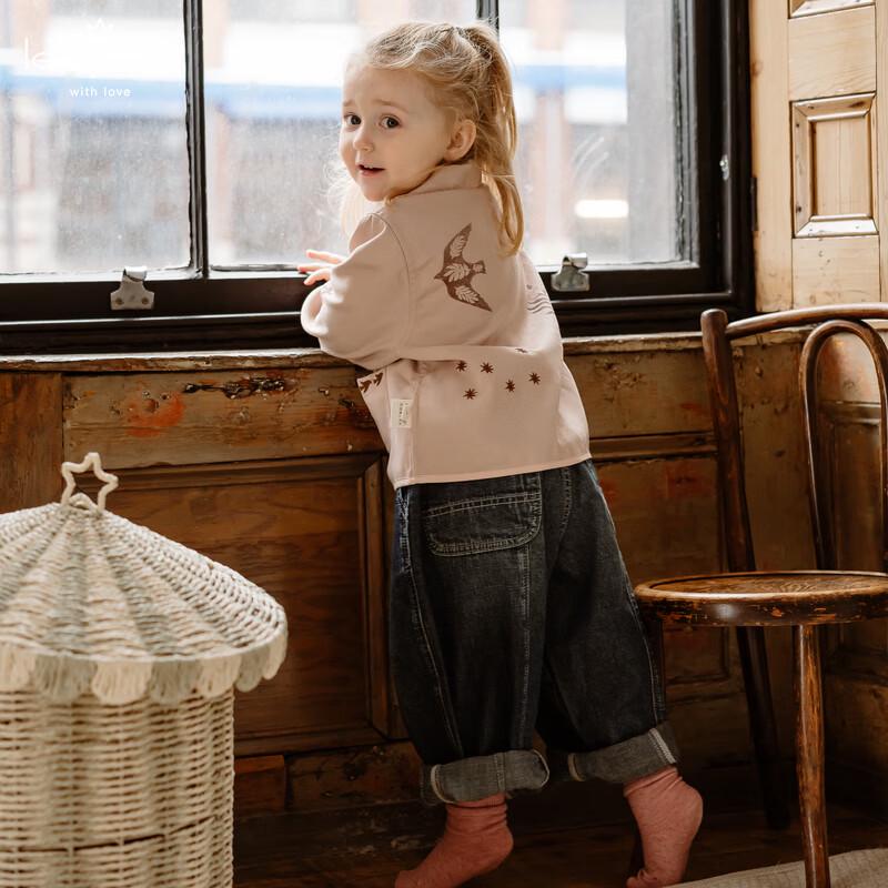 LELE JOVE Kids' Spring Retro Denim Harem Pants
