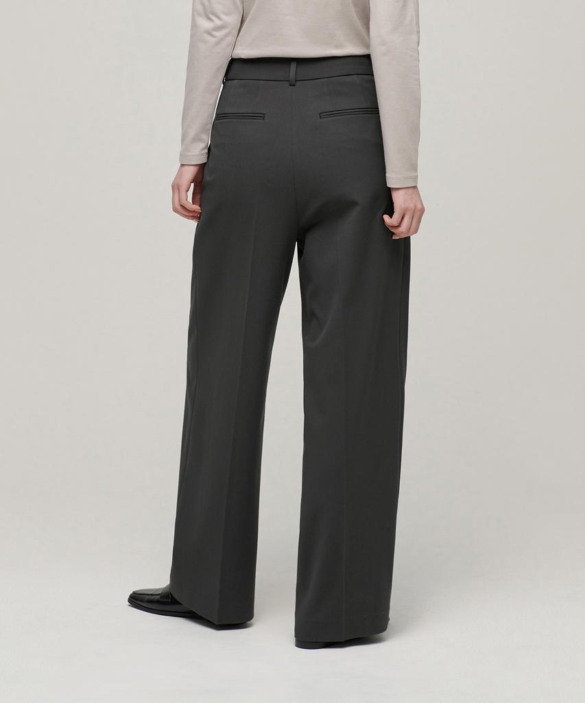 MUSINSA STANDARD WOMAN Women'S Side Adjust Two-Tuck Wide Slacks [Gunmetal]