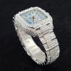 Luxury Diamond Watches for Women Fashion Silver Iced Out Square Wristwatch High Quality Bling Party Jewelry Clock Wedding Gift