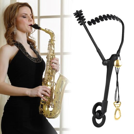 Saxophone Shoulder Harness Adjustable Sax Double Shoulder Neck Strap with Metal Swivel Hook for Saxophone Baritone Clarinet