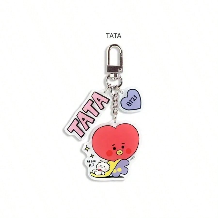 LINE FRIENDS BT21 Anime Kpop und Cartoon Schöne Schlüsselanhänger und Plüschtiere Niedliche RJ Tata und Koya Acryl Rucksackanhänger