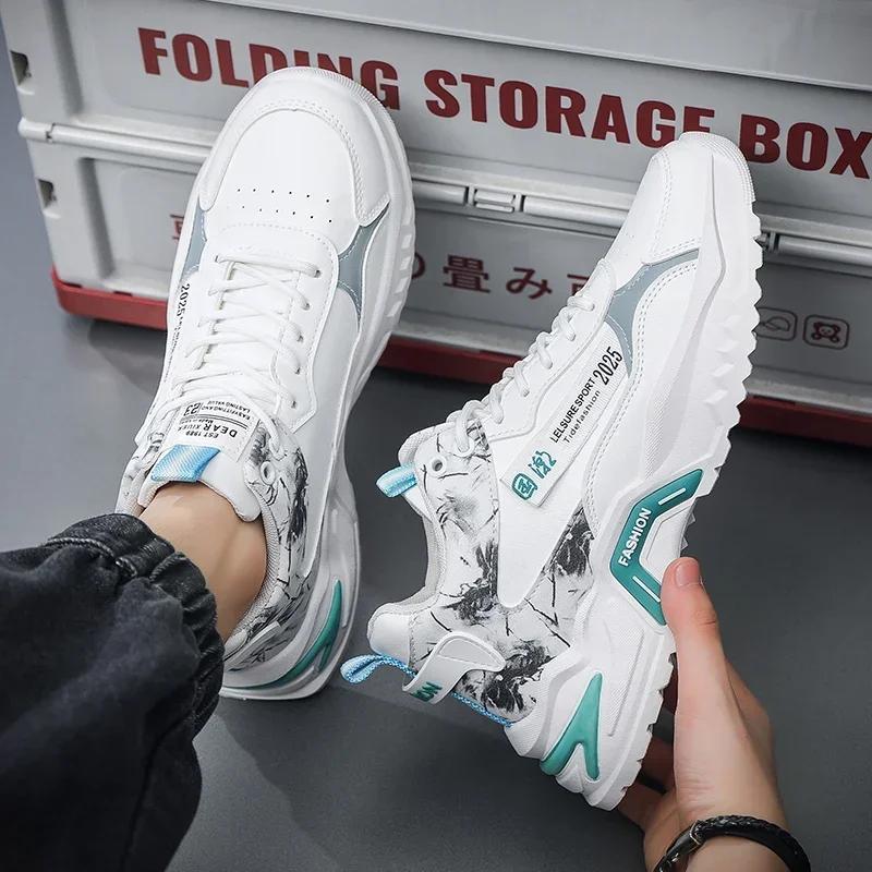 Fashion Men S Shoes Autumn Winter 2024 New High Top Sneakers Sports Casual Running Shoe Dad Breathable Wear Resistant