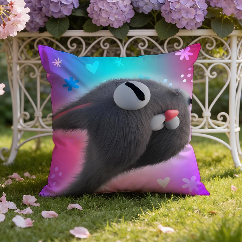 Anime Cute N-Noodle and B-Bun Cushion Cover Home & Car Dual-Scene Pillow Cover: Reversible for Premium Comfort
