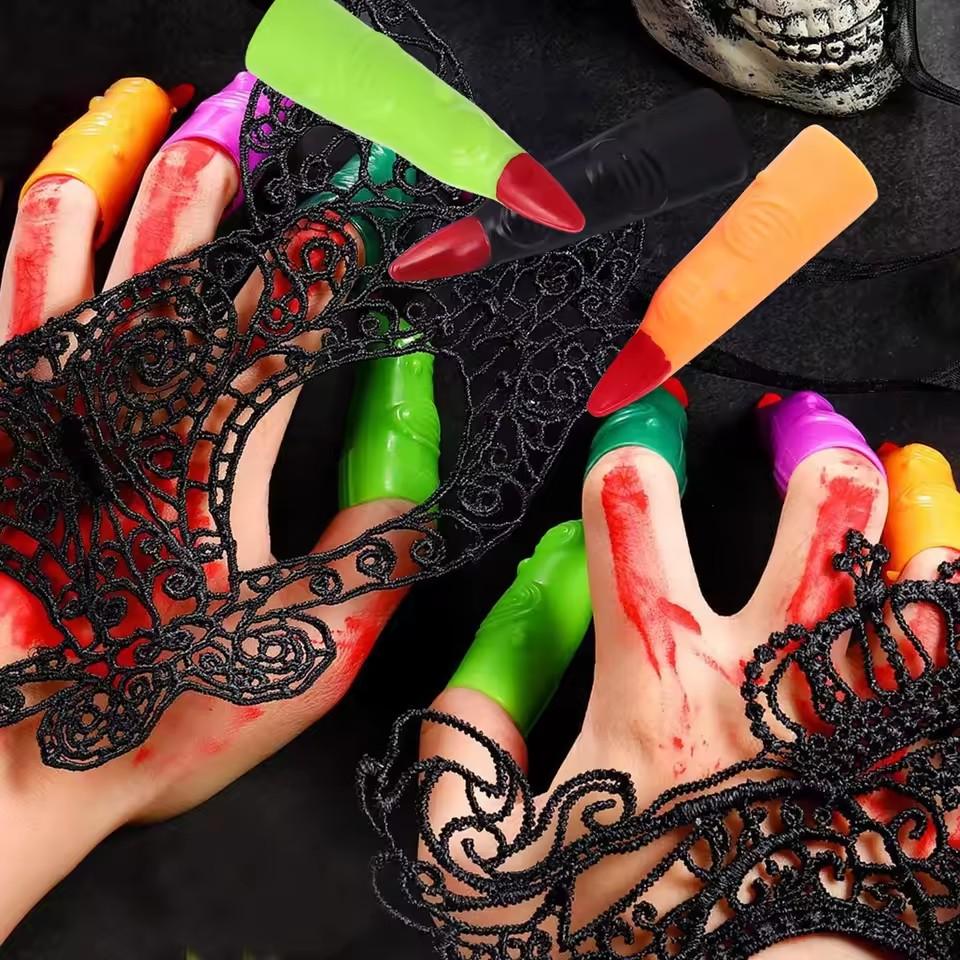 Halloween Witch Finger Prosthetics Witch Finger Cover Halloween Costume Accessories Fake Nail Props Spooky False Fingers Party