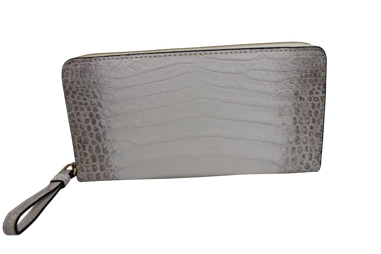 

Kimono Quality Crocodile Wallet Genuine Single Piece Leather Center Cut Inside Himalaya Himalaya Musou Round Zipper [Luxury Store] [Top Product] білий