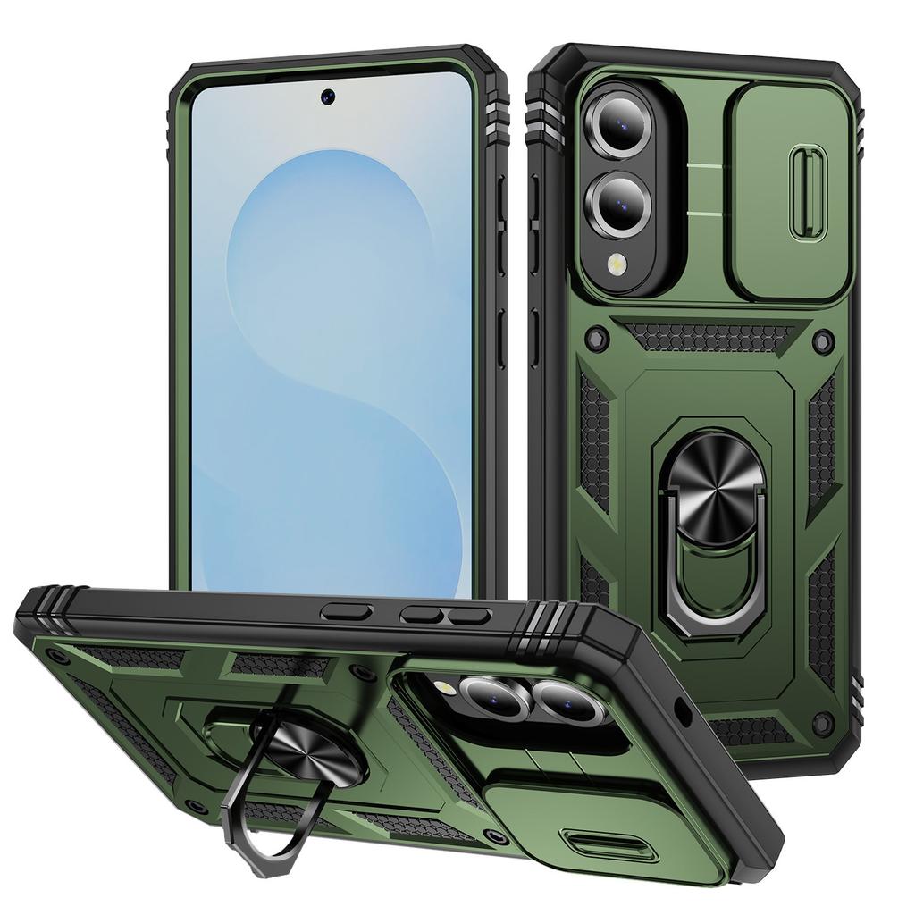 Top Selling Window Pushing Phone Case with Holder, Wireless Charging, Magnetic Protection Cover, Three Proof for Samsung Phone Case