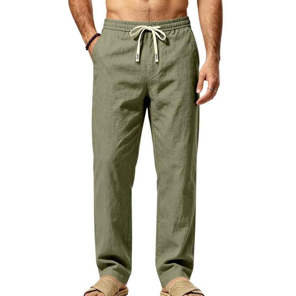 Men's Casual Striped Drawstring Pants, Breathable Lightweight for Summer Everyday Wear