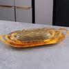 European Fruit Tray, Household Metal Bark Texture Shape Exquisite Handle Cake Plate,Gold Snack Plate Wedding Decoration,20inch