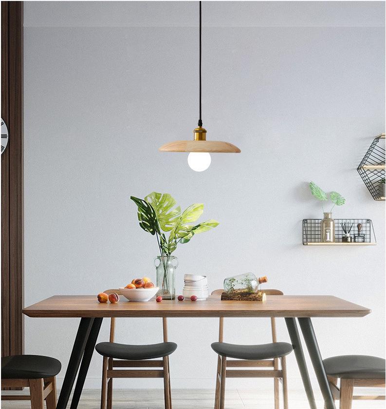 Nordic Retro Solid Wood Chandelier: Homestay, Bedroom, Bedside, Teahouse, Study, Bar Light