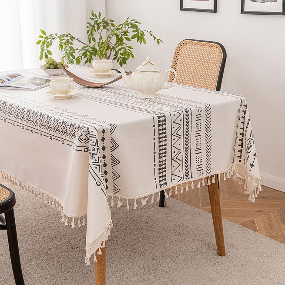Bohemian TPU Tablecloth Waterproof Oilproof Wash Free Rectangular Dining Table Cover for Living Room