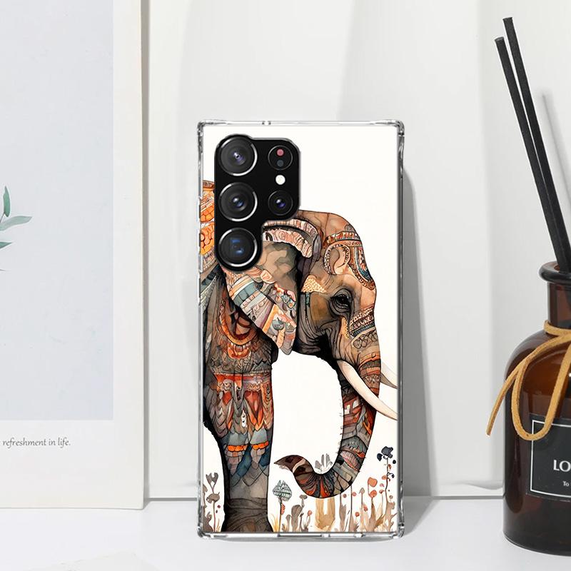 Elephant Mandala Aztec Phone Case For Samsung Galaxy S26 S25 Edge S24 FE S23 S22 Ultra S21 Plus S20 + Art Fundas Back Cover Gala