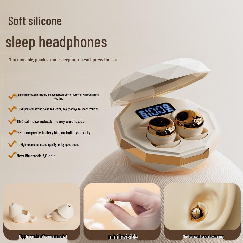 2025 Wireless Noise-Cancelling Sleep Earphones - Soft Silicone, No Ear Pressure, Side Sleeper Friendly.
