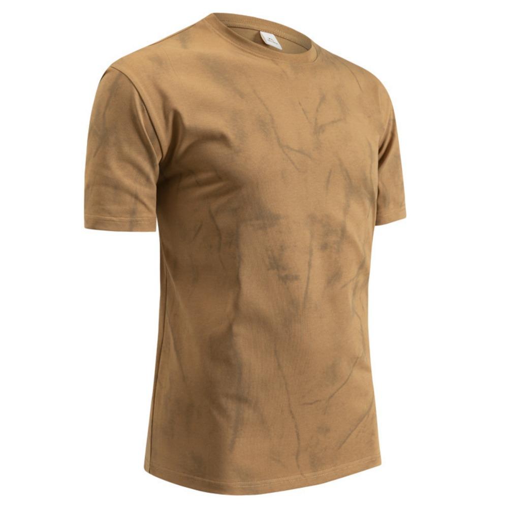 Europäisches und Amerikanisches Retro Batik Farbverlauf Kurzarm T-Shirt Herren Sommer Neu Halbarm Rundhals Vielseitiges Lockeres Oberteil