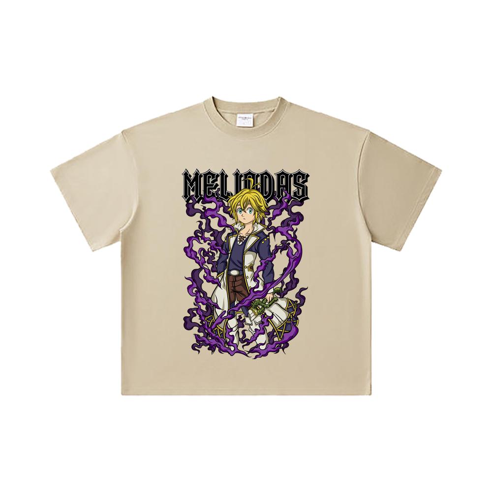 260 GSM Double Yarn 32 Count 100% Cotton Seven Deadly Sins V7 Meliodas Print Unisex Heavy Cotton T Shirt