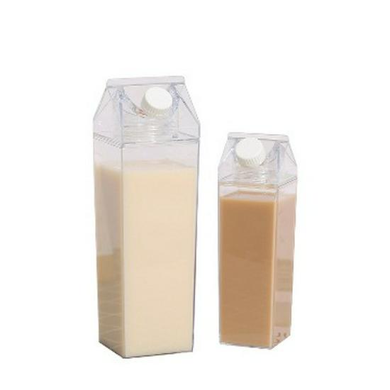 Rotatable Sealed Milk Storage Bottle - Fresh-Keeping Square Cup for Juice & Beverages