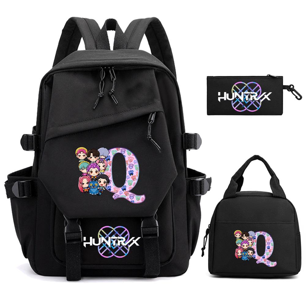 3Pcs/set 26 English Letter English Letter A-Z Printed Backpack for Teenger Children Student Schoolbag Girl Gift Women Travel Bag Mochila
