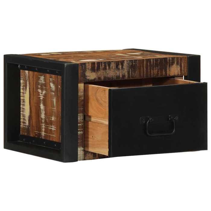 VidaXL Tables de chevet 2 pcs multicolore 40x35x25cm bois récupération, armoire de lit, meuble de chambre à coucher, table 4015948