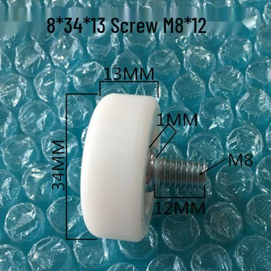 626 Rubber-Coated Nylon Roller with Shaft, 608 Bearing Pulley Wheel Guide