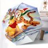 Winnie the Pooh & Friends Christmas Holiday Cartoon Umbrella, Portable 3-Fold Compact Umbrella, Suitable for Camping, Hiking and Travel, Ide