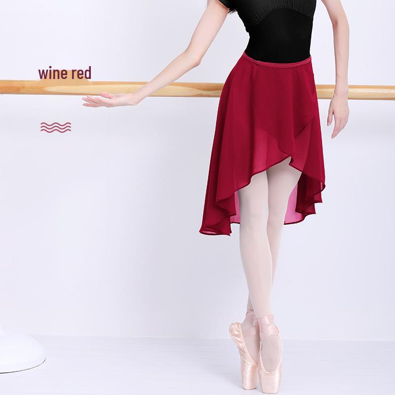 Women's Chiffon Ballet Dance Practice Skirt - Adjustable Long One-Piece for Adults