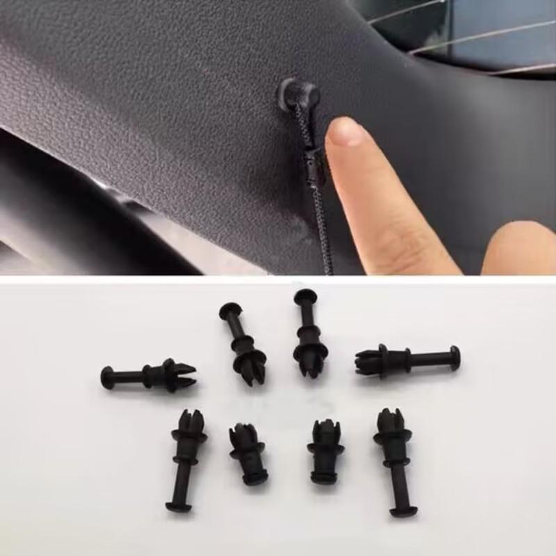 10Pcs Car Trunk Lanyard Fixing Clip Parcel Shelf String Clips Boot Trunk Tray String Hanger Pivot Hook Organizers Accessories