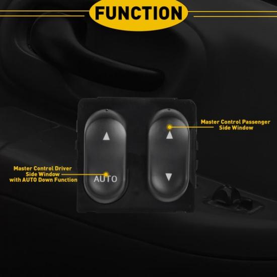 Window Switch 1999-2002 For Ford 1999 F-150 F-250 Front Driver Side 2 Button EKK
