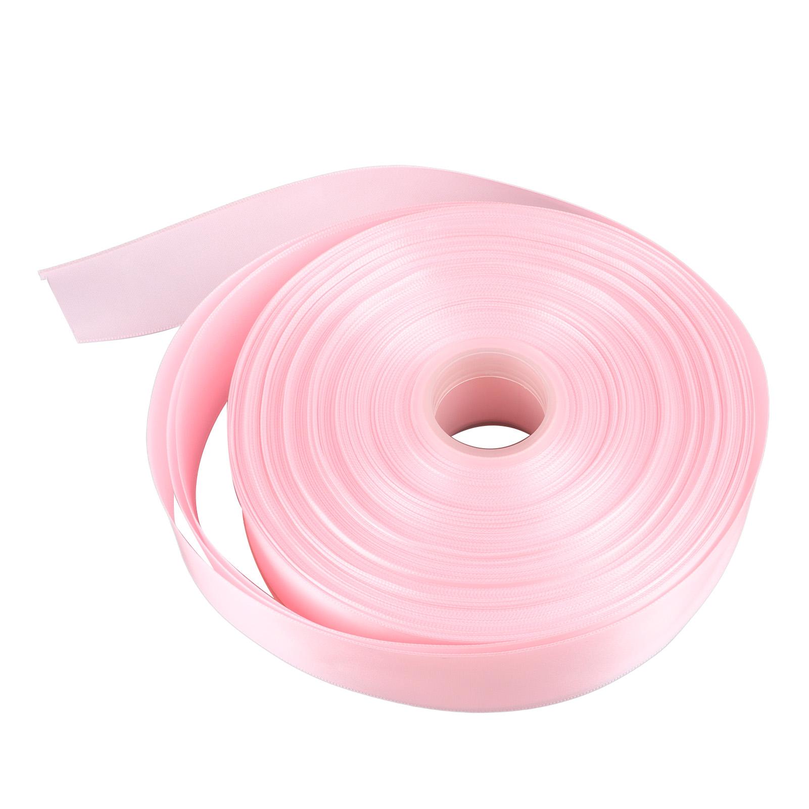 

Розовая двусторонняя полиэстеровая лента длиной 100 ярдов, шириной 1,57 дюйма, мягкая тканевая лента для упаковки конфет
