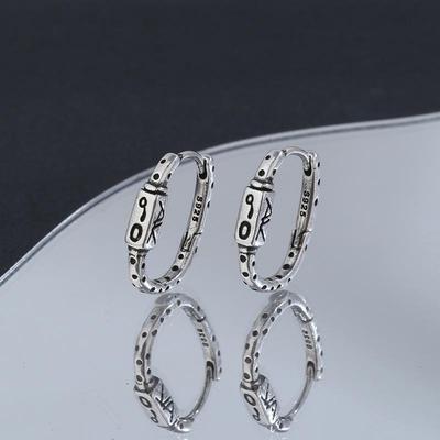 Retro Styled Graffiti Hoop Earrings for Women Ear Buckle Vintage Punk for Everyday Fashion