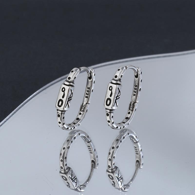 

Summer Vintage Graffiti Ear Buckle Hoop Earrings For Women Girl Fashion Punk Jewelry Friend Gift Party One Size