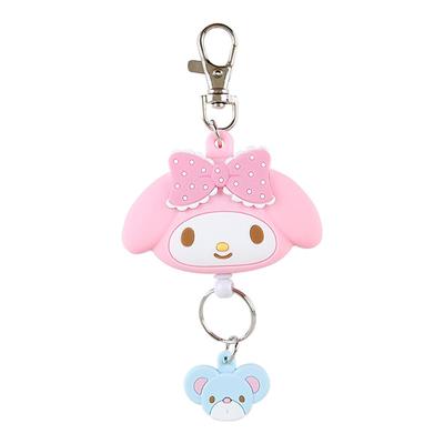 Sanrio Reel Keychain My Melody Key Mascot My My Melody X X Character 168653 Face-shaped Melody-chan 13.4 6.5 1.8cm
