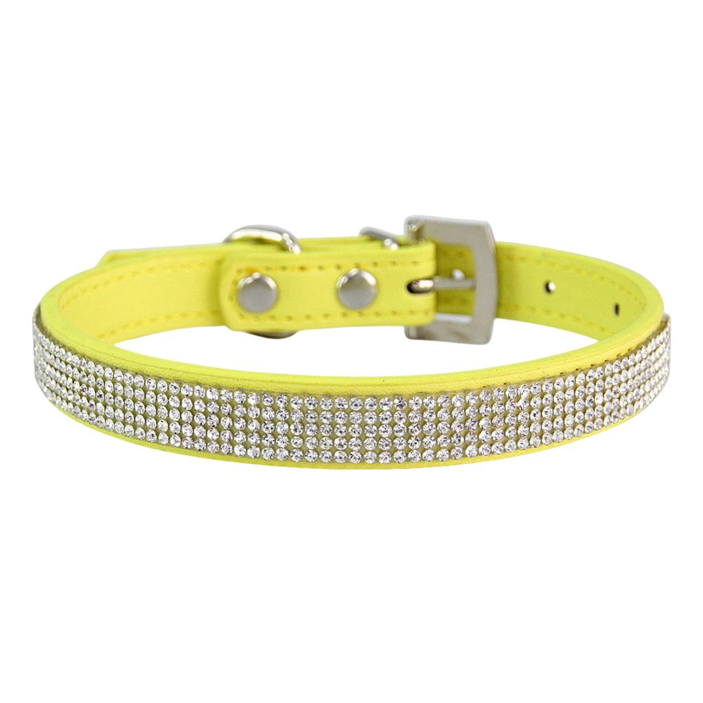Verstellbare Größe Personalisierbares Blendend Glänzendes Weiches Wildleder Hund Kristall Diamant Halsband