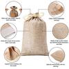 30 drawstring linen bag with tag and lanyard reusable gift storage bag for wedding party, jewelry storage, Christmas and coffee related gifts brown