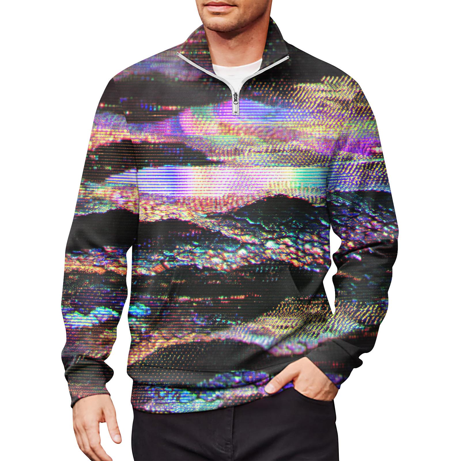 Мужской свободный повседневный свитшот на молнии 14 модный топ с длинным рукавом и принтом с карманами L 2095₽