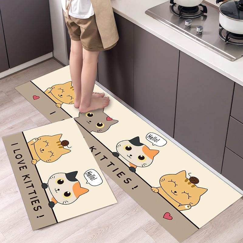 Buy Kitchen Mat Cartoon Animals Long Strip Non-Slip Entrance Doormat ...