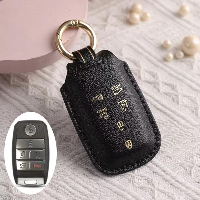 Leather Car Key Case Fob Cover For Kia Sportage Cerato Optima K3 K4 K5 Rio Picanto K2 Soul Sorento Ski Sedona Carnival Borrego