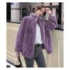 Women Plus Size Fleece Lined Zip Up Stand Collar Loose Winter Coat
