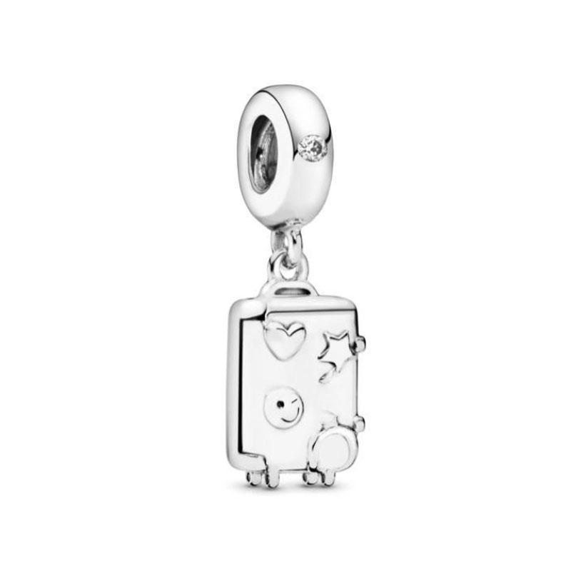 Europeisk Koppar Jag Älskar Att Resa Kollektion Berlock Passar Original Armband Smycke Hänge Glittrande Skepp Väska Hängande Pärla