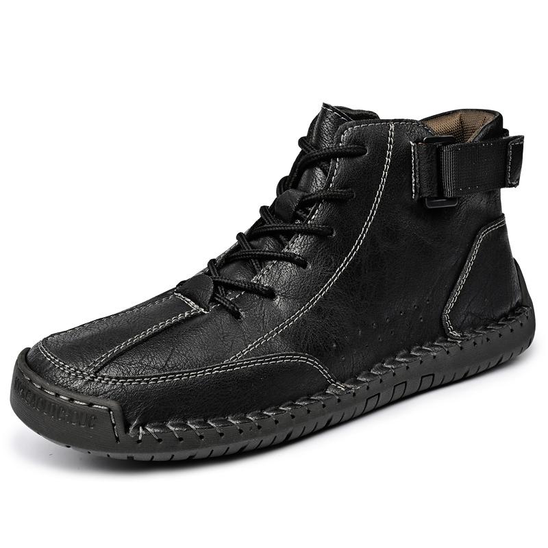 High Quality Handmade Designer Casual Leather Men Shoes Casual Comfy Antiskid Hiking Walking Shoes Flats Hot Sale Outdoor Shoes