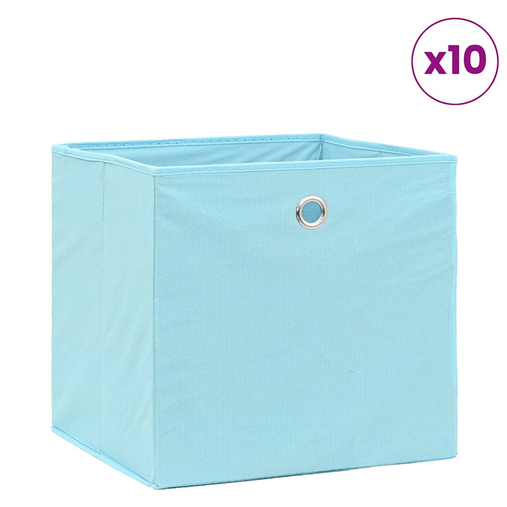 vidaXL Aufbewahrungsboxen 10 Stk. Vliesstoff 28x28x28 cm Babyblau blau