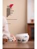 Hand-painted Ash Glaze Jianshui Ceramic Tea Wash Bowl (Kung Fu Tea Set)