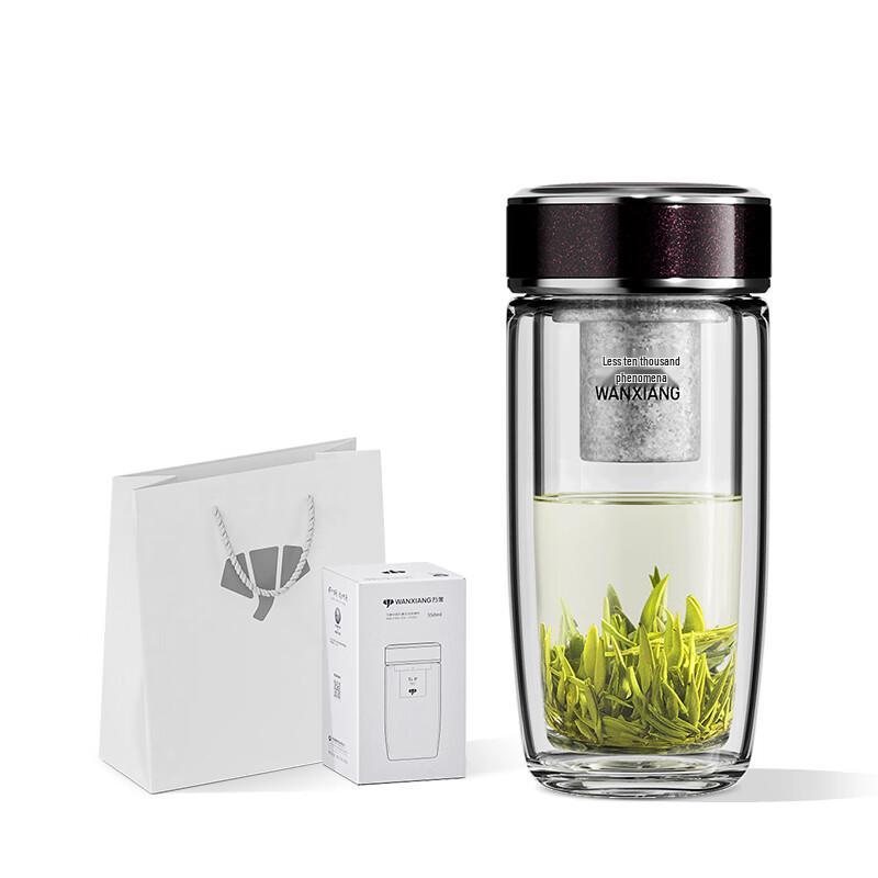 Wanxiang Titanium Silver Antibacterial Double Layer Glass Cup