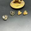 Vintage Niche Retro Heart Design Earrings With 925 Silver Needles Simple Versatile Plated Real Gold Color Preservation