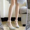 Silver Pearl Strap Sequin High Heels: Women's Pointed Toe Bridesmaid Shoes, Coming-of-Age 2025 Edition
