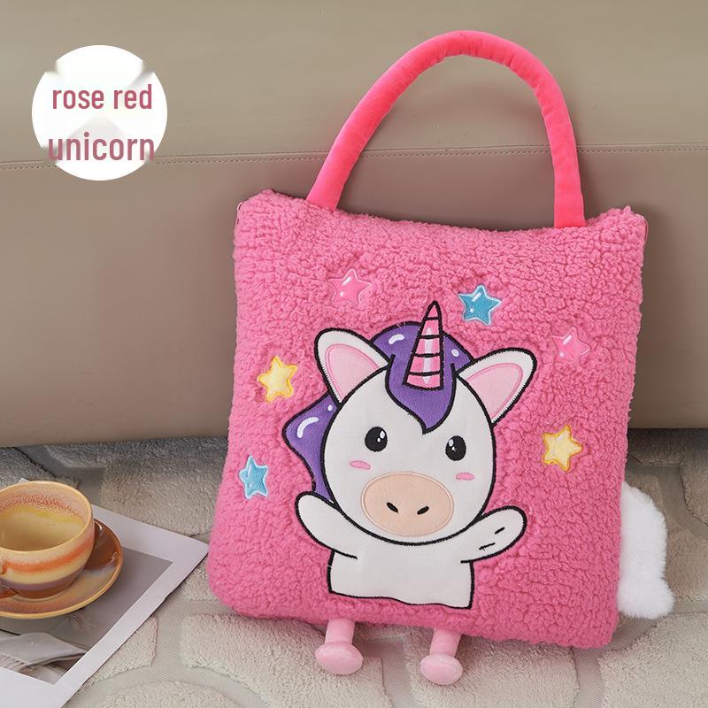 Customized Cartoon Pillow-Blanket: Portable for Car, Crib, or Dormitory Use