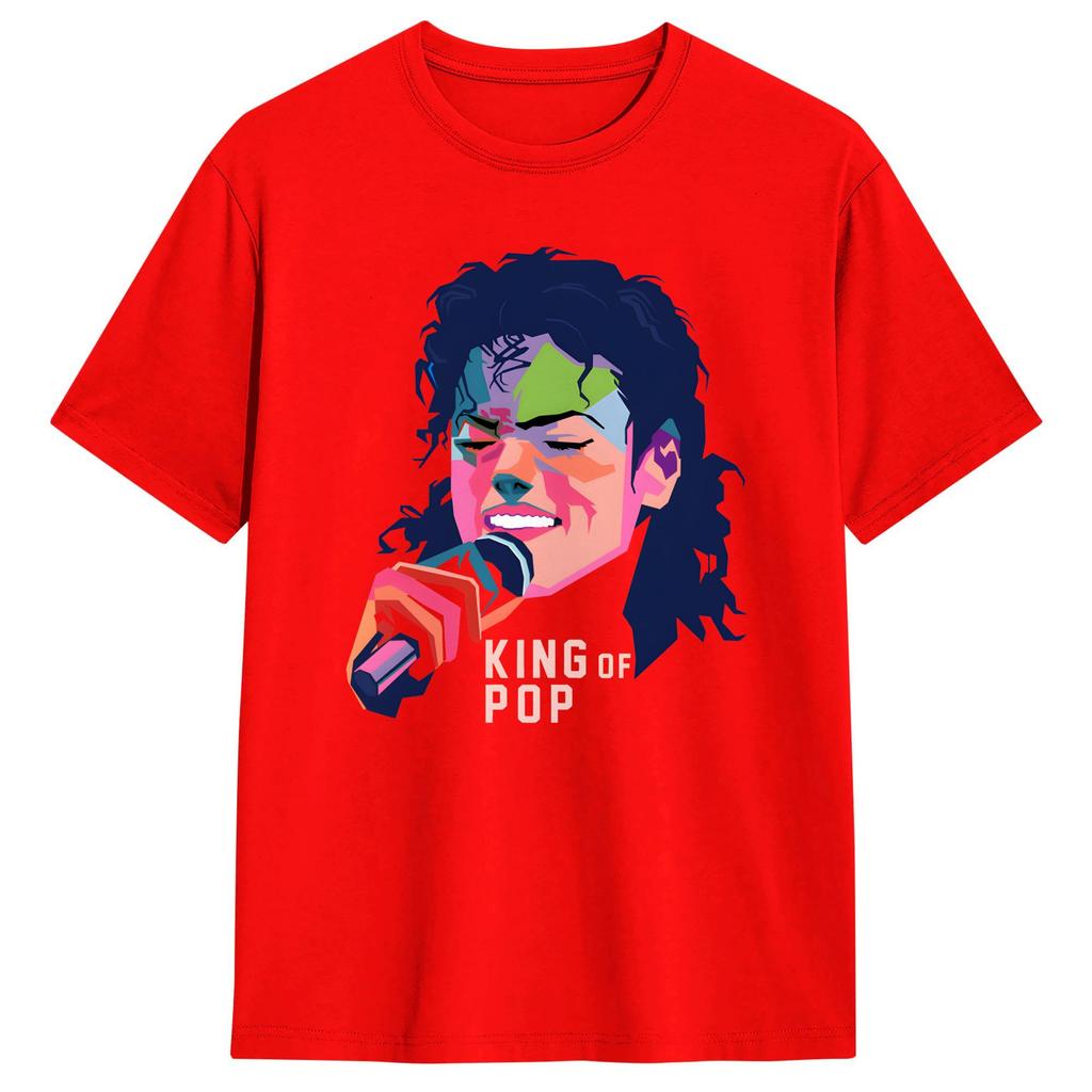 Pop Art Poster of MMichael JJackson TShirt Summer 100 Cotton TShirts For Unisexs Casual Tshirt ShortSleeve Y2K Basic Top Tees