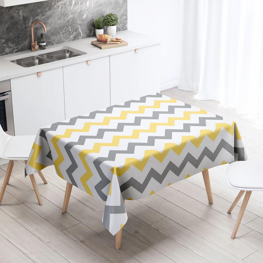 Color Striped Tablecloth Home Decor Stain Resistant Waterproof Table Decoration Rectangular Kitchen Fireplace Countertop