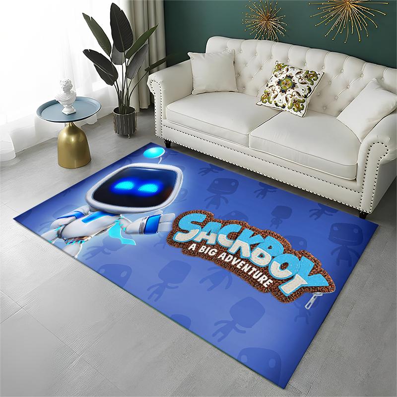 Spiel A-Astro Bot Cartoon Roboter Rutschfester Teppich für Wohnzimmer, Schlafzimmer, Spielzimmer, Weiche Teppichbodenmatte Heimdekor Teppich Kinderzimmer